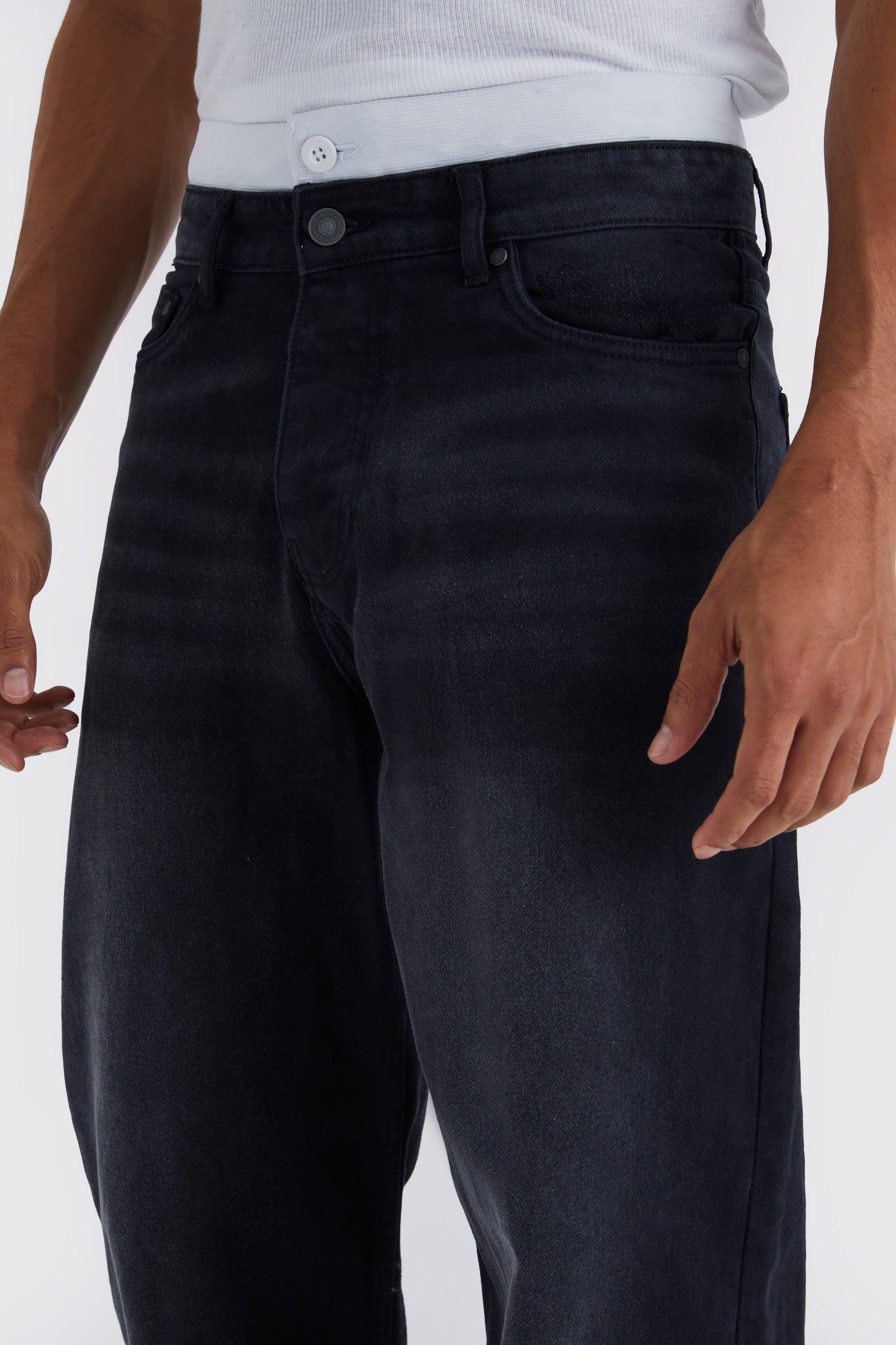 Baggy Rigid Jean With Double Waistband